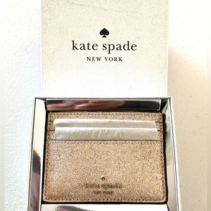 NWOT ♠️ Kate Spade New York Shimmy Glitter Small Cardholder (Rose Gold)